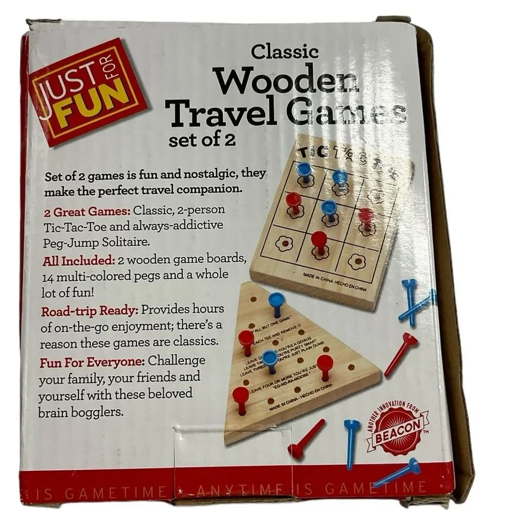 IOB Just for Fun Classic Wooden Travel Games